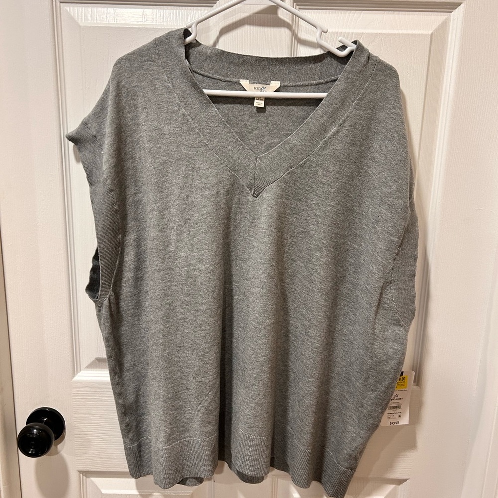 Terra & Sky Gray V-Neck Sweatshirt
